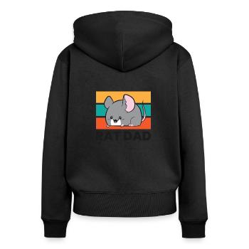 Rat Dad Funny Rat Owner Rat Papa Funny Rats - Women's Premium Organic Zip Hoodie - black - Back - Julia (174cm)