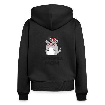 Chinchilla Mama Femmes Chinchilla Mama Mignon - Sweat à capuche zippé Premium bio Femme - noir - Dos - Julia (174cm)