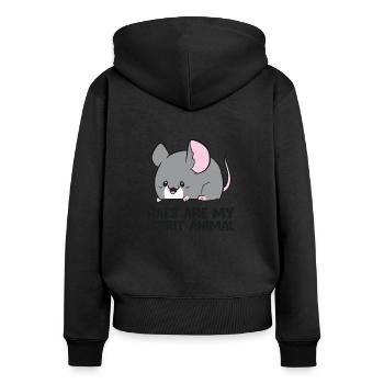 Rats Are My Spirit Animal Cute Rat - Women's Premium Organic Zip Hoodie - black - Back - Julia (174cm)