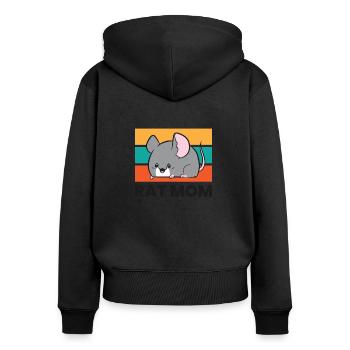 Rat Maman Drôle Rat Propriétaire Rat Mama Drôle Rats - Sweat à capuche zippé Premium bio Femme - noir - Dos - Julia (174cm)