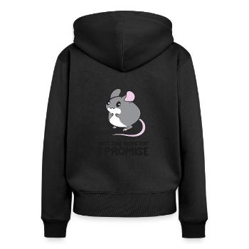Rat Owner Just One More Rat I Promise Funny Rats - Frauen Premium Bio Zip Hoodie - Schwarz - Hinten - Julia (174cm)