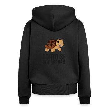 Tortoise Whisperer Love Tortoises - Women's Premium Organic Zip Hoodie - black - Back - Julia (174cm)