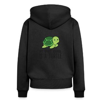 Lustige Schildkröte Liebhaber Mein Geist Tier ist - Frauen Premium Bio Zip Hoodie - Schwarz - Hinten - Julia (174cm)