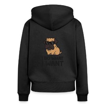 Italienische Dogge I Do What I Want Cane Corso - Frauen Premium Bio Zip Hoodie - Schwarz - Hinten - Julia (174cm)
