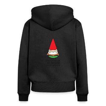 Gnome sind fantastisch. Ich bin fantastisch, also - Frauen Premium Bio Zip Hoodie - Schwarz - Hinten - Julia (174cm)