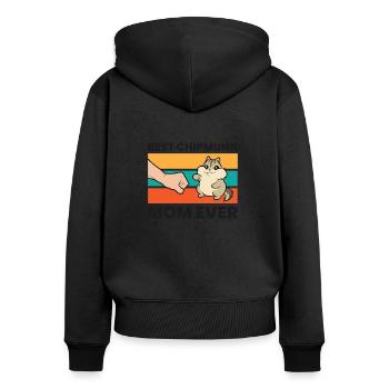 Cute Pet Chipmunk Owner Best Chipmunk Mom Ever - Frauen Premium Bio Zip Hoodie - Schwarz - Hinten - Julia (174cm)