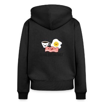 Bacon Eggs Coffee Team Breakfast - Women's Premium Organic Zip Hoodie - black - Back - Julia (174cm)