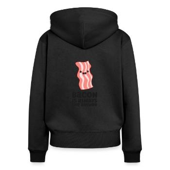 Funny Bacon Lover Bacon Is Always The Answer - Women's Premium Organic Zip Hoodie - black - Back - Julia (174cm)