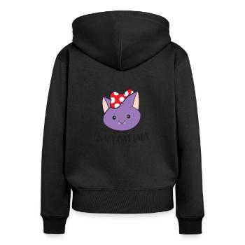 Bat Lovers Filles Femmes Folles - Sweat à capuche zippé Premium bio Femme - noir - Dos - Julia (174cm)