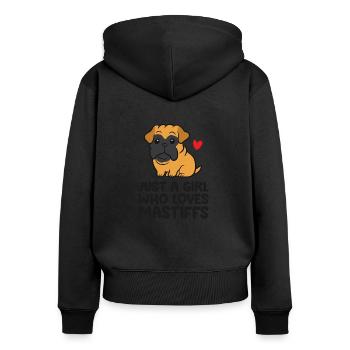 Just a Girl Who Loves Mastiffs Cane Corso Italian - Frauen Premium Bio Zip Hoodie - Schwarz - Hinten - Julia (174cm)