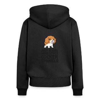 Just a Girl Who Loves Cocker Spaniel Dogs - Women's Premium Organic Zip Hoodie - black - Back - Julia (174cm)