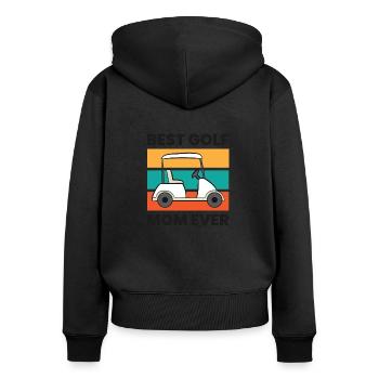 Beste Golf Mom Ever Mama Mutter Lustig Golfing - Frauen Premium Bio Zip Hoodie - Schwarz - Hinten - Julia (174cm)