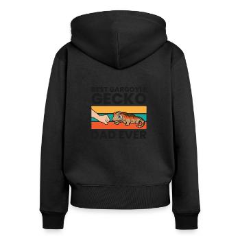 Bester Gargoyle Gecko Dad aller Zeiten - Frauen Premium Bio Zip Hoodie - Schwarz - Hinten - Julia (174cm)