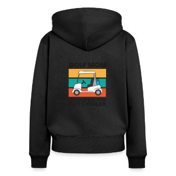 Golf Maman comme une maman normale mais plus cool Golf drôle - Sweat à capuche zippé Premium bio Femme - noir - Dos - Julia (174cm)