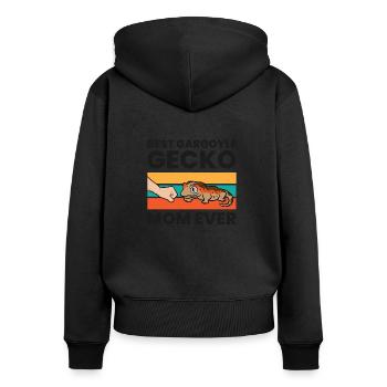 Beste Gargoyle-Gecko-Mutter aller Zeiten - Frauen Premium Bio Zip Hoodie - Schwarz - Hinten - Julia (174cm)