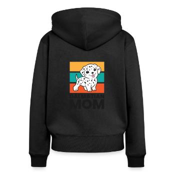 Lustige Dalmatiner Mama Dalmatiner Hund - Frauen Premium Bio Zip Hoodie - Schwarz - Hinten - Julia (174cm)