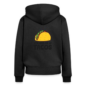 Sie hatten mich bei Tacos Cinco De Mayo Liebe - Frauen Premium Bio Zip Hoodie - Schwarz - Hinten - Julia (174cm)