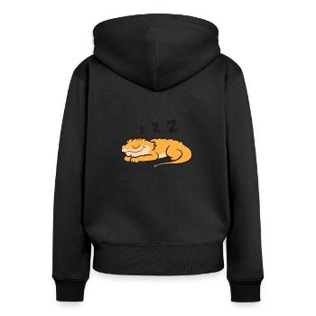 Crested Gecko Pajama Reptile Lizard Sleeping - Women's Premium Organic Zip Hoodie - black - Back - Julia (174cm)