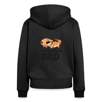 Bearded Dragon Dad Lizard Reptile Bearded Dragon - Women's Premium Organic Zip Hoodie - black - Back - Julia (174cm)