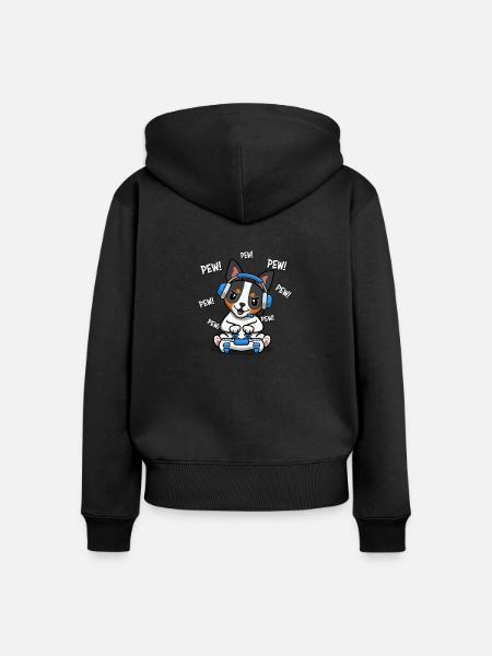 Ratterrier - Frauen Premium Bio Zip Hoodie - Schwarz