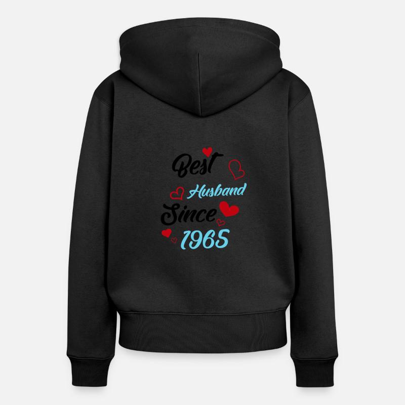 Bester Ehemann seit 1965 Hochzeit - Frauen Premium Bio Zip Hoodie - Schwarz