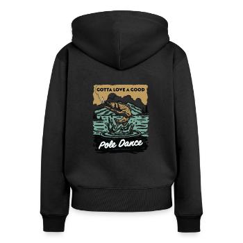 Gotta Love A Good Pole Dance, Angelliebhaber - Frauen Premium Bio Zip Hoodie - Schwarz - Hinten - Julia (174cm)