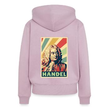 Georg Friedrich Händel Vintage Farben - Frauen Premium Bio Zip Hoodie - Altrosa - Hinten - Julia (174cm)