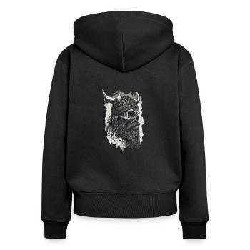 Guerrier viking Valhalla Guerrier nordique - Sweat à capuche zippé Premium bio Femme - noir - Dos - Julia (174cm)