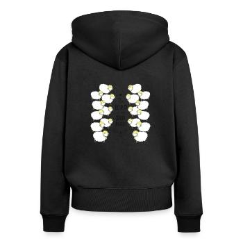 Le Seigneur est mon berger chrétien religieux - Sweat à capuche zippé Premium bio Femme - noir - Dos - Julia (174cm)