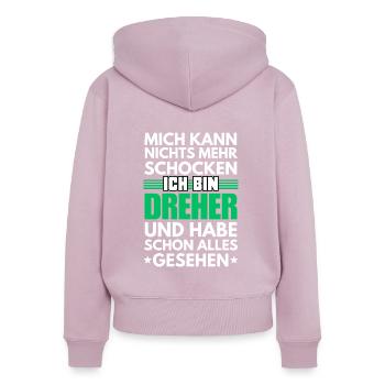 Non-shockable spin - Women's Premium Organic Zip Hoodie - dusky pink - Back - Julia (174cm)