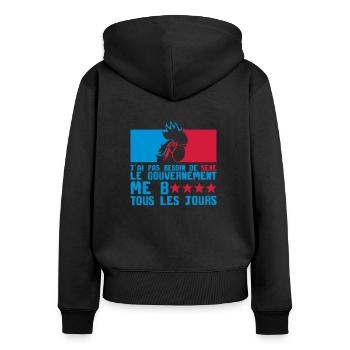 besoin sexe gouvernement baise tous les - Sweat à capuche zippé Premium bio Femme - noir - Dos - Julia (174cm)