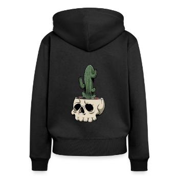 Cactus - Women's Premium Organic Zip Hoodie - black - Back - Julia (174cm)