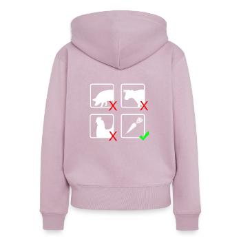 carotte - Sweat à capuche zippé Premium bio Femme - rose poudré - Dos - Julia (174cm)