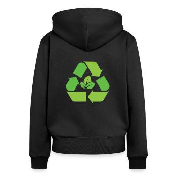 Recycling - Women's Premium Organic Zip Hoodie - black - Back - Julia (174cm)