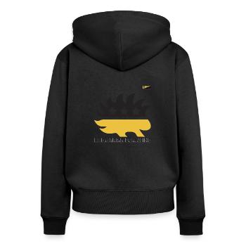 Black Red Libertarian Porcupine Liber - Women's Premium Organic Zip Hoodie - black - Back - Julia (174cm)