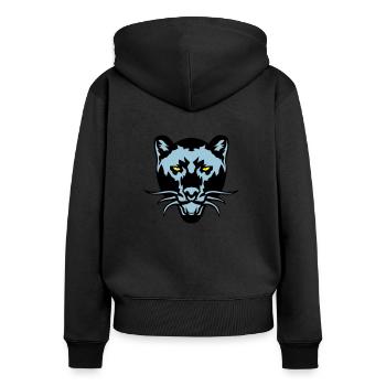 schwarzer Panther, der Logo des wilden Tieres zeichnet - Frauen Premium Bio Zip Hoodie - Schwarz - Hinten - Julia (174cm)