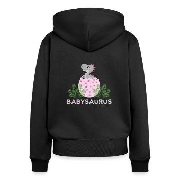 Babysaurus fille T-Rex éclos œuf dinosaure - Sweat à capuche zippé Premium bio Femme - noir - Dos - Julia (174cm)