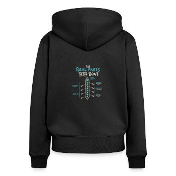 Une idée cadeau unique pour l'équipe d'aviron d'équipage - Sweat à capuche zippé Premium bio Femme - noir - Dos - Julia (174cm)