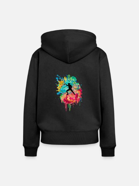 Fechten und Fechtsport PopArt - Frauen Premium Bio Zip Hoodie - Schwarz