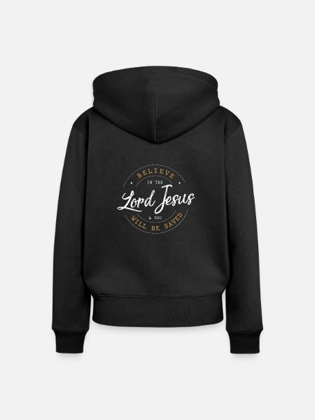 Christliches Jesus Geschenk - Frauen Premium Bio Zip Hoodie - Schwarz
