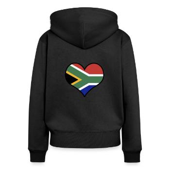 Heart South Africa Africa Continent Love Gift - Women's Premium Organic Zip Hoodie - black - Back - Julia (174cm)