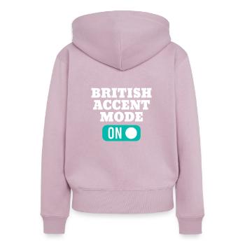 Britischer Akzent-Modus bei muttersprachlichen Eng - Frauen Premium Bio Zip Hoodie - Altrosa - Hinten - Julia (174cm)