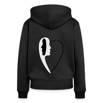 nuit étoilée 3 - Sweat à capuche zippé Premium bio Femme - noir - Dos - Julia (174cm)