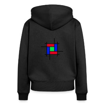moderne Kunst - Frauen Premium Bio Zip Hoodie - Schwarz - Hinten - Julia (174cm)