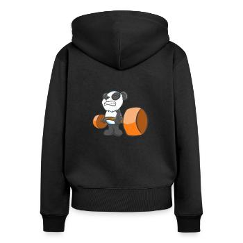 Panda strength training - Women's Premium Organic Zip Hoodie - black - Back - Julia (174cm)