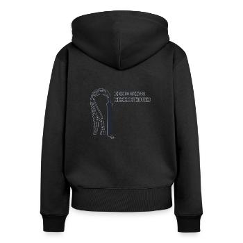 Erziehungsberechtigter Peitsche Versaute Erotik - Frauen Premium Bio Zip Hoodie - Schwarz - Hinten - Julia (174cm)