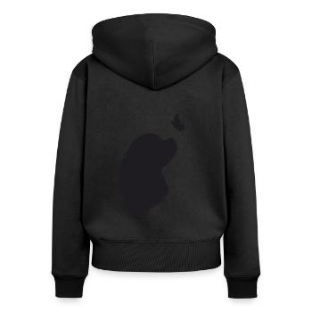 Cavalier King Charles Spaniel - Frauen Premium Bio Zip Hoodie - Schwarz - Hinten - Julia (174cm)