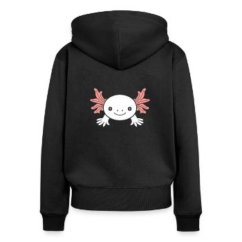 axolotl - Sweat à capuche zippé Premium bio Femme - noir - Dos - Julia (174cm)
