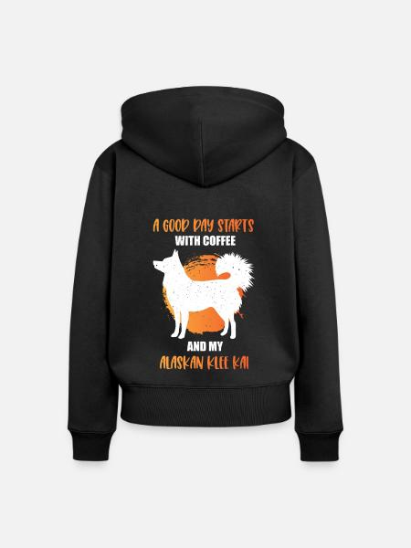 Alaskan Klee Kai - Frauen Premium Bio Zip Hoodie - Schwarz