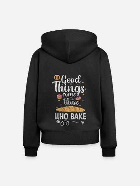 Bäcker Beruf Teig - Frauen Premium Bio Zip Hoodie - Schwarz